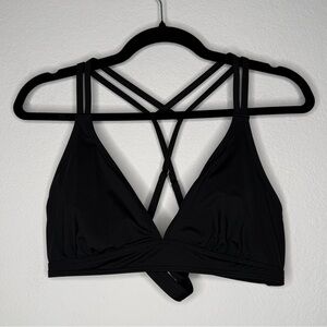 Athleta Black Strappy Bikini Top Adjustable Swimwear Size L
